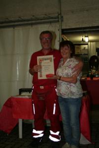 Remo Bignoli, premiato per i 30 anni di volontariato in Croce Rossa